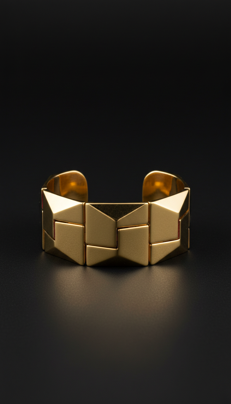 Gold Geometric Cuff Bracelet