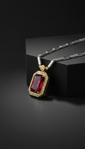 Crimson-Accented Gemstone Necklace